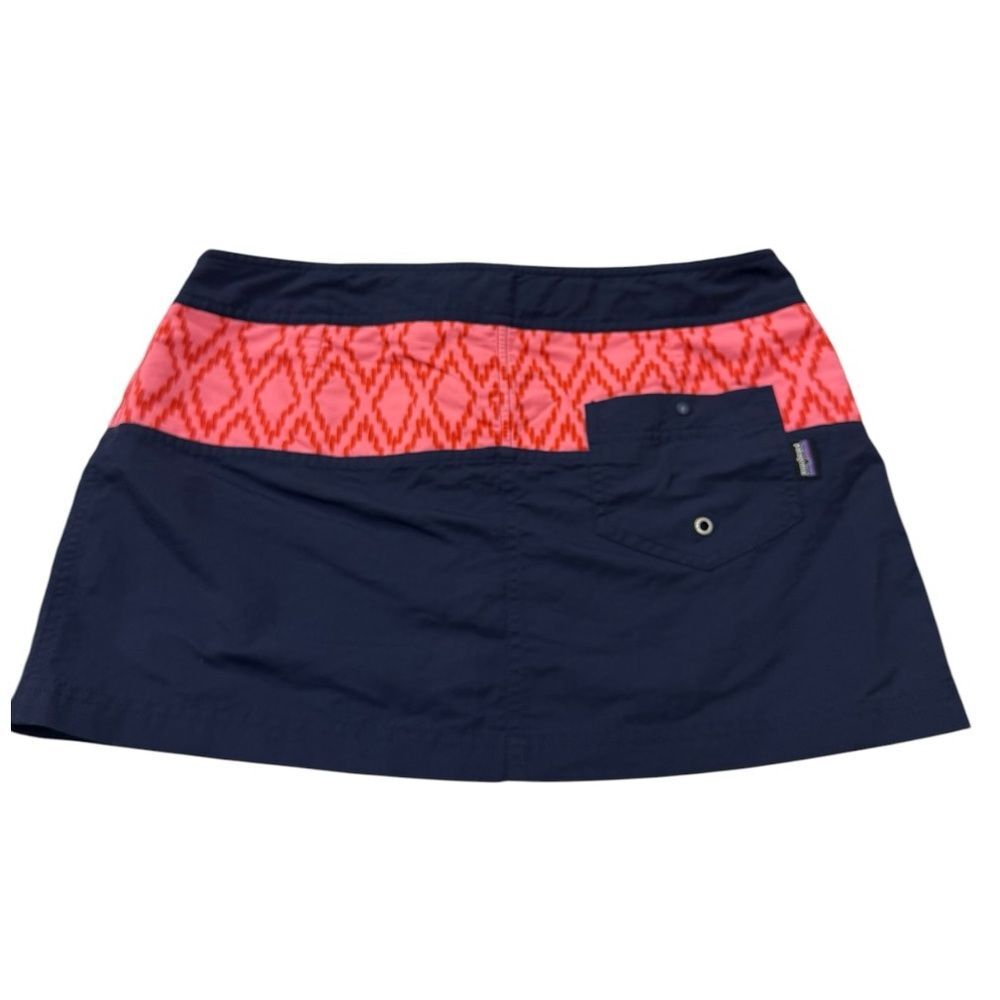 Patagonia Navy and Pink Patterned Women's Board Skirt Size 10